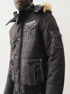 FUR HOOD BIG T PUFFER JACKET
