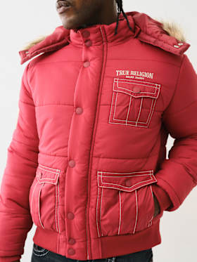 FUR HOOD BIG T PUFFER JACKET