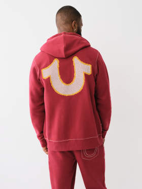 BIG T CROSS STITCH ZIP HOODIE