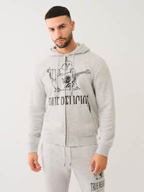 CRACKLE ZIP UP HOODIE