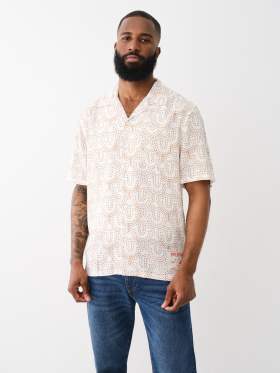 HORSESHOE STITCH CAMP COLLAR SHIRT