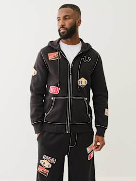 BIG T PATCH ZIP HOODIE