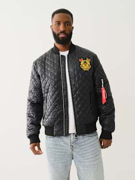QUILTED FIGHTER BOMBER JACKET