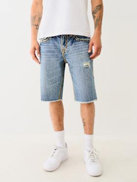 RICKY SUPER T DISTRESSED FLAP DENIM SHORT