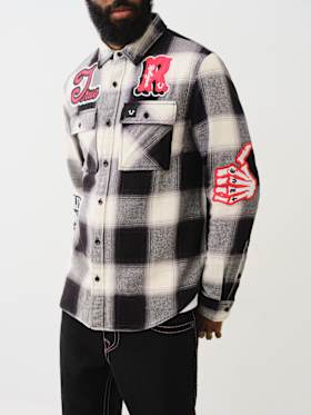 BUFFALO PLAID PATCH WORKWEAR SHIRT