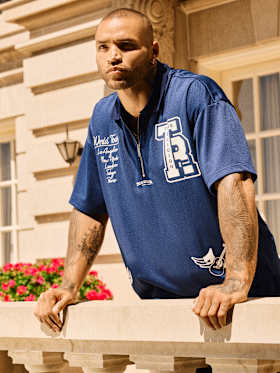OVERSIZED MESH JERSEY POLO SHIRT