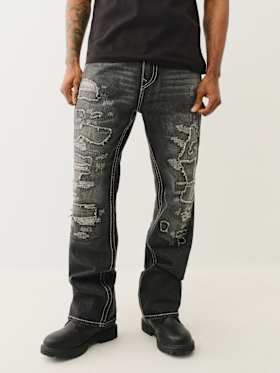 BILLY DISTRESSED BIG T FLAP BOOTCUT JEAN
