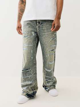 VINNY DISTRESSED SUPER T FLAP ULTRA BAGGY JEAN