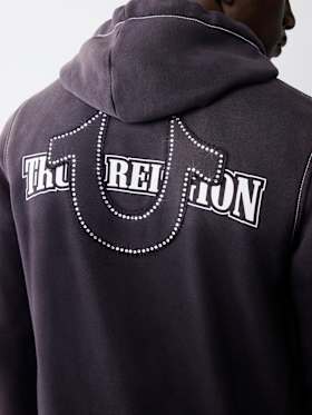 BIG T CRYSTAL HORSESHOE ZIP HOODIE