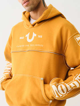BIG T LOGO ZIP TRIM HOODIE