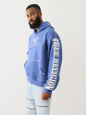 BIG T LOGO ZIP TRIM HOODIE