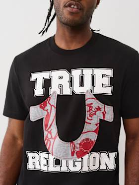 TERRY HORSESHOE APPLIQUÉ TEE