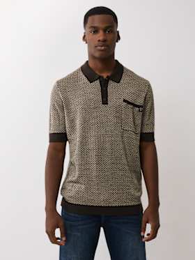 WOVEN KNIT POLO SHIRT