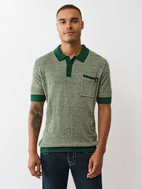 WOVEN KNIT POLO SHIRT