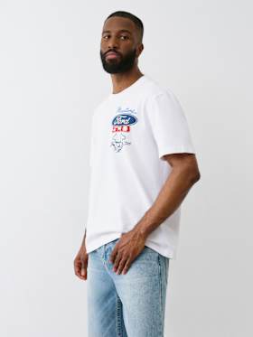 TRUE RELIGION X FORD HEAVYWEIGHT MIXED LOGO TEE