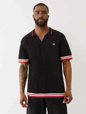 SWEATER KNIT POLO SHIRT