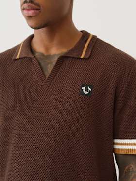 SWEATER KNIT POLO SHIRT