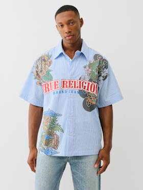 TATTOO STRIPED POPLIN SHIRT