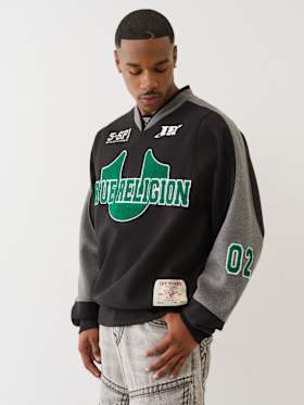  FLEECE LOGO  VARSITY SWEATER