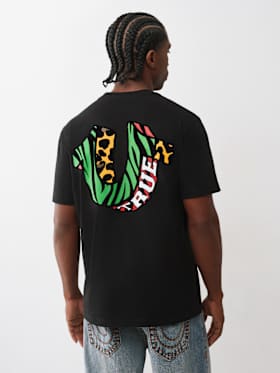 ANIMAL PRINT HORSESHOE TEE