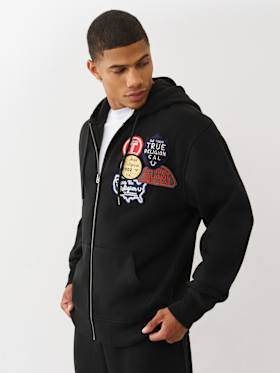 VINTAGE PATCH ZIP HOODIE