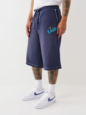TRUE RELIGION X COOKIES APPLIQUÉ LONG SWEAT SHORT