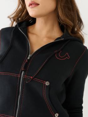 BIG T STITCH LOGO ZIP HOODIE