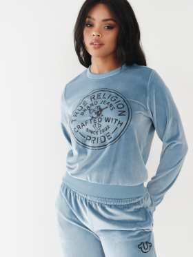 VELOUR CRYSTAL SWEATSHIRT