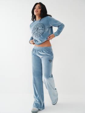VELOUR WIDE LEG LOUNGE PANT