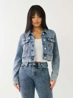  JIMMY CROP TERRY DENIM JACKET