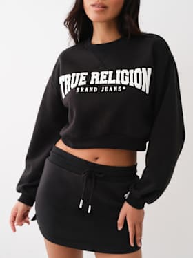 PUFF PRINT LOGO CROP SWEATSHIRT