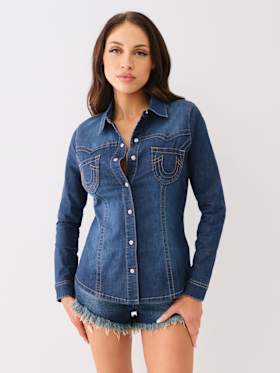 FITTED WESTERN DENIM SHIRT