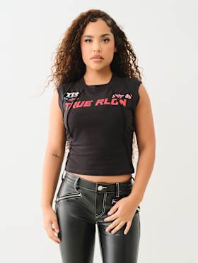 CAP SLEEVE SEAM MOTO TOP