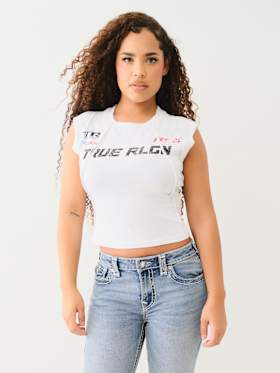 CAP SLEEVE SEAM MOTO TOP