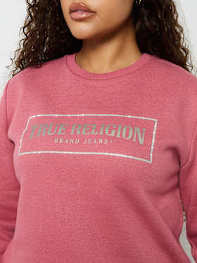 CRYSTAL METALLIC LOGO CREW SWEATSHIRT