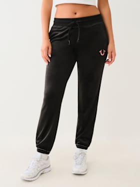VELOUR BIG T LUREX JOGGER