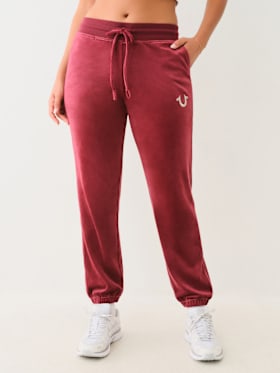 VELOUR BIG T LUREX JOGGER