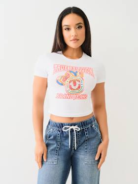 CRYSTAL BLING RING LOGO BABY TEE