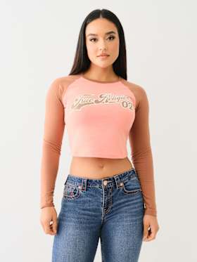 CONTRAST LONG SLEEVE BASEBALL TEE
