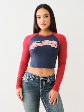 CONTRAST LONG SLEEVE BASEBALL TEE