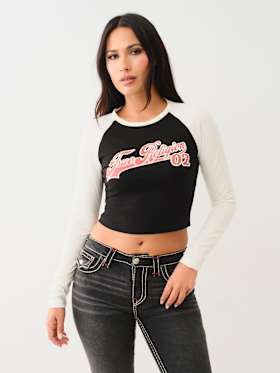 CONTRAST LONG SLEEVE BASEBALL TEE