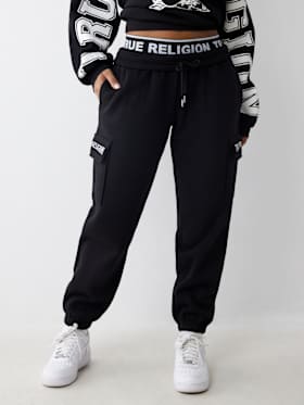 BRANDED ELASTIC WAISTBAND BOYFRIEND JOGGER