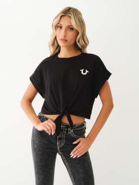 TIE FRONT CROP TEE