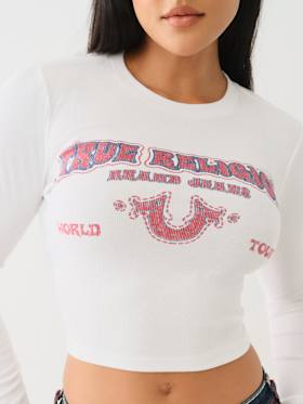 FADED WESTERN LOGO RIB BABY TEE