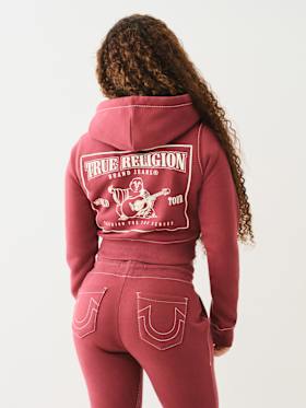 CROP BIG T ZIP HOODIE