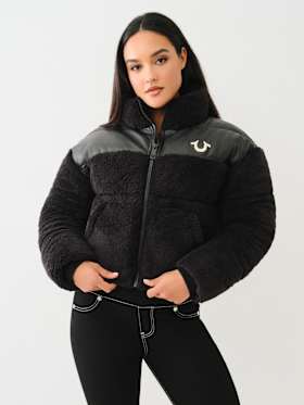 EMBROIDERED SHERPA JACKET