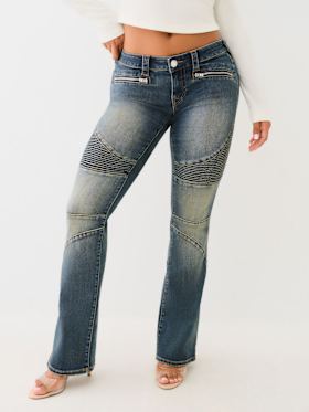 BECCA MOTO LOW RISE BOOTCUT JEAN