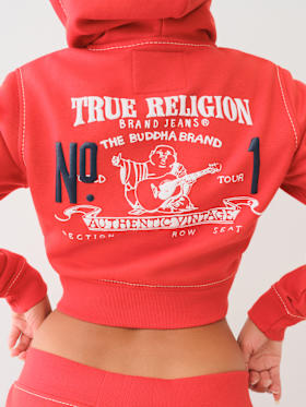 VINTAGE LOGO BIG T CROP ZIP HOODIE