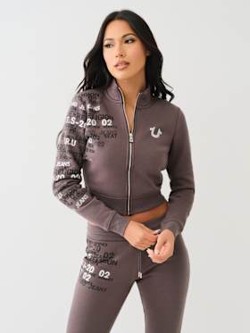 HORSESHOE LOGO CROP ZIP TRACK JACKET