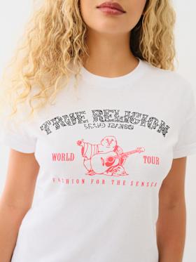 CRYSTAL ARCHED LOGO SLIM TEE